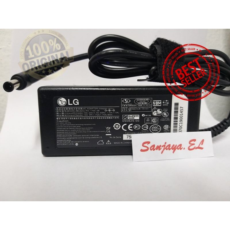 Jual Adaptor TV LG Dan Monitor LG 19V 1.7A free kabel power | Shopee ...