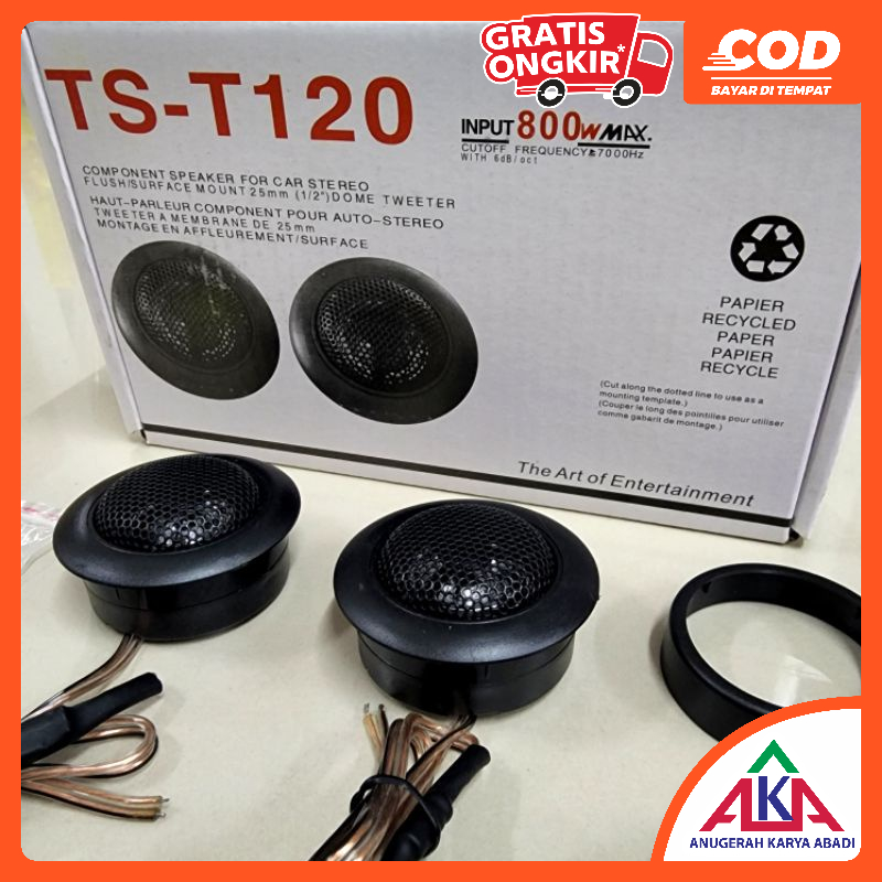 Jual TS-T120 Speaker Dome Tweeter Stereo Mobil Kualitas Top 800W Max ...