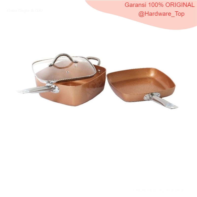 Jual Culinart Ceramic Square Cookware Set Of 3 by ace hardware Shopee