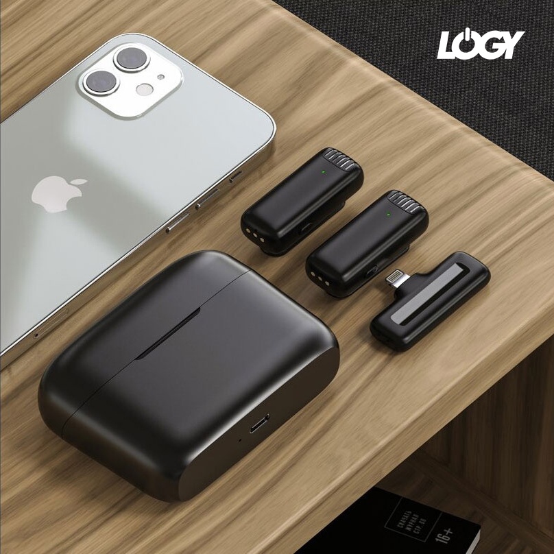 Jual LOGY Mic Clip On Wireless Dual Microphone Bluetooth with Docking ...