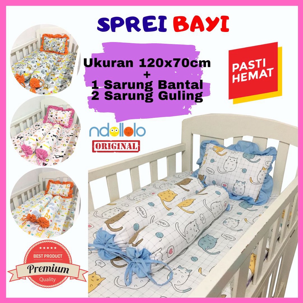 Jual SPREI BAYI Murah Polos Karakter Kain Lembut Baby Ukuran 120 x