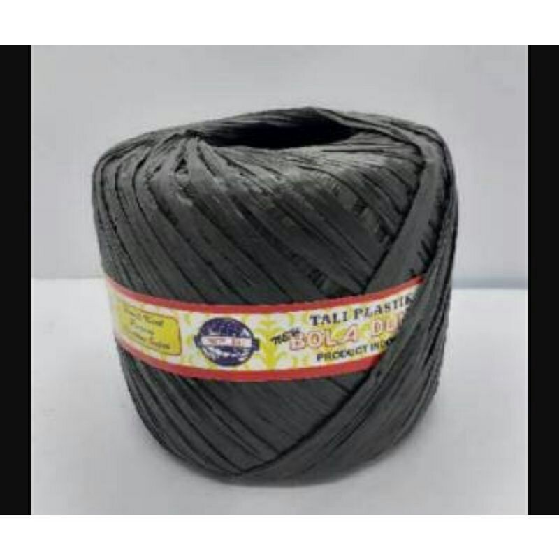 Jual tali rafia hitam kuat 1kg murah / tali rapia 8 0ns ukuran 1 roll ...