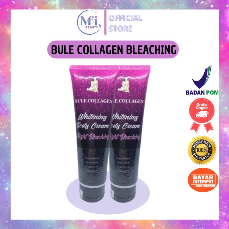 Jual BULE COLLAGEN BLEACHING NIGHT BPOM WHITENING BODY CREAM & SCRUB