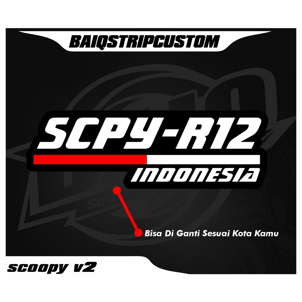 Jual Sticker Scoopy SCPY R12 STIKER CUTTING BISA COSTUM | Shopee Indonesia