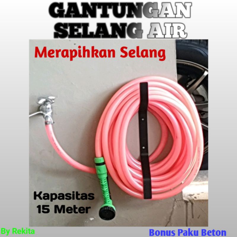 Gantungan selang air garasi mobil gantungan selang cucian motor gantungan selang siram tanaman rak selang tempel dinding - Besi
