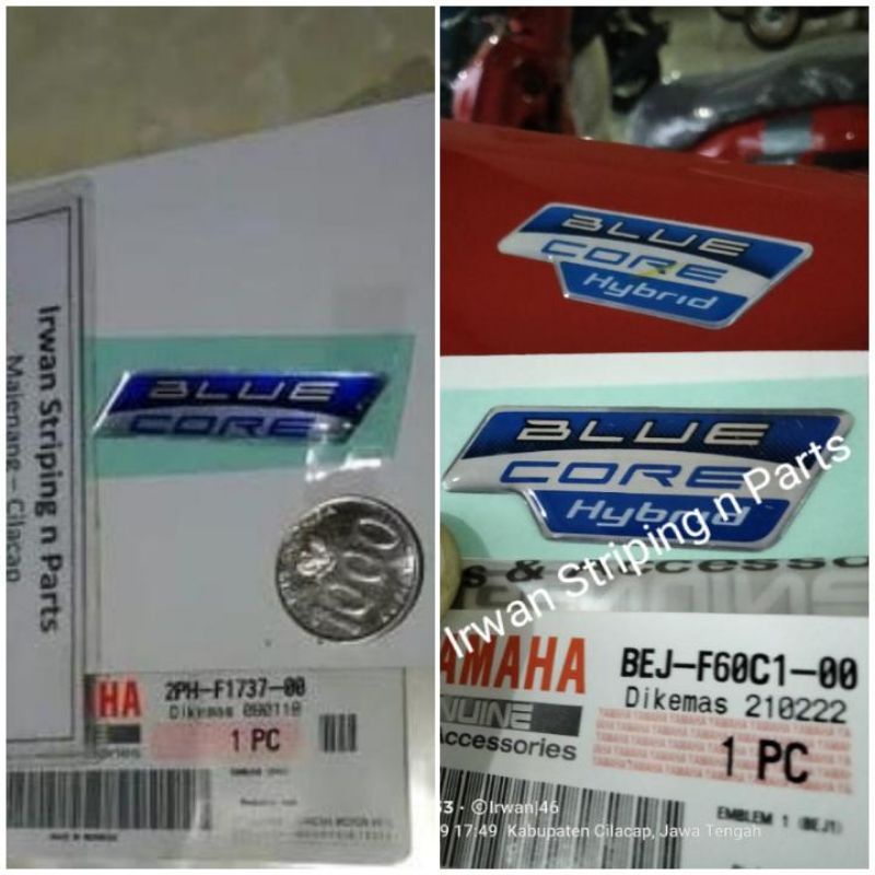Jual Emblem Logo BLUECORE HYBRID Original Yamaha | Shopee Indonesia
