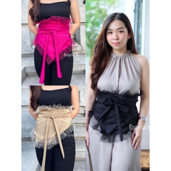 Jual obi belt tille / obi belt renda / ikat pinggang obi pesta / obi ...
