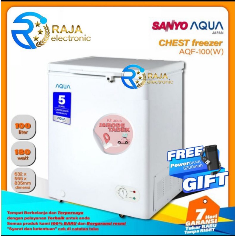 Jual CHEST FREEZER AQUA AQF100W 100 LITER 100 WATT / FREEZER BOX DAGING FROZEN ES CREAM