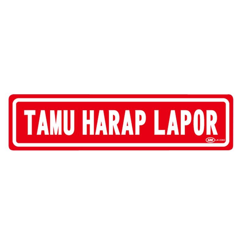 Jual Papan Tanda Sign Board Label Acrylic Tamu Harap Lapor Lk 236 C Shopee Indonesia 1598