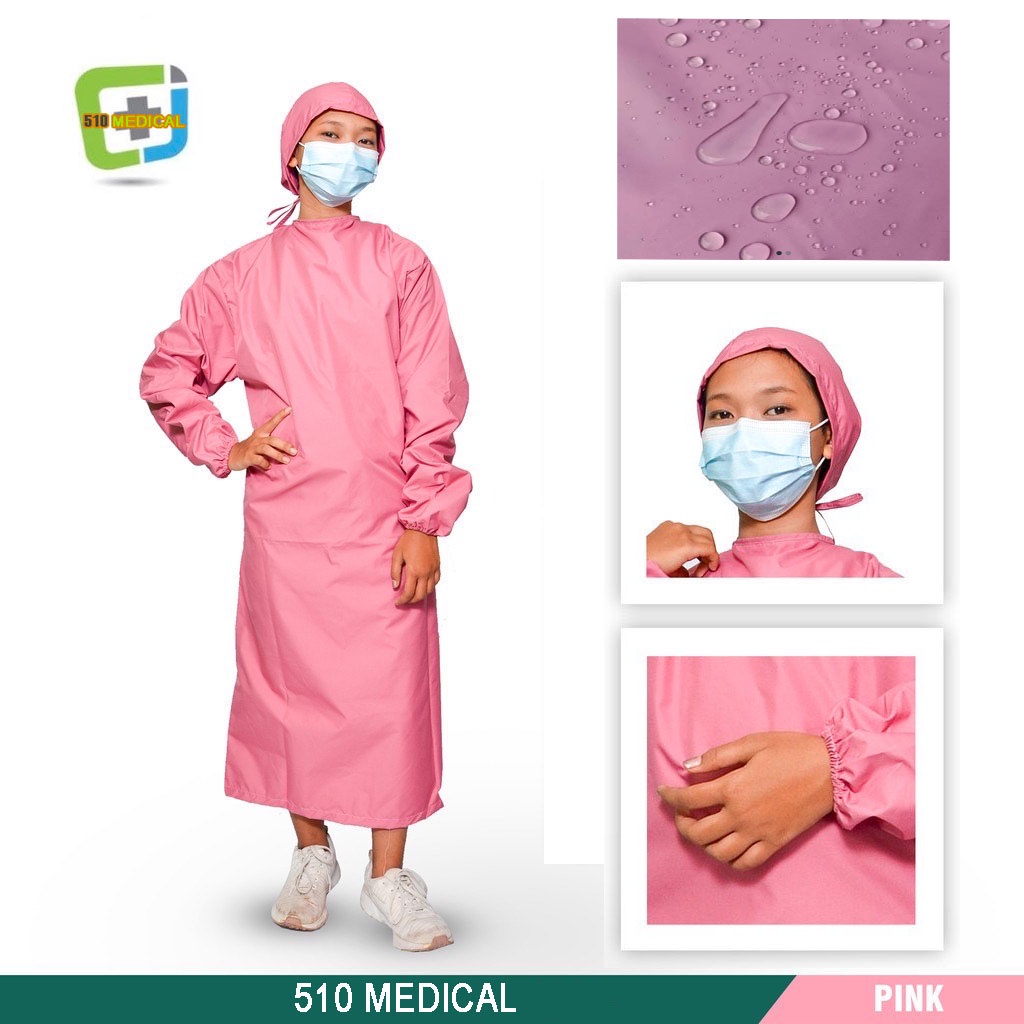 Jual Medical Surgical Gown Parasut Milky Gown Medis Apd Gown Waterproof Jubah Perawat