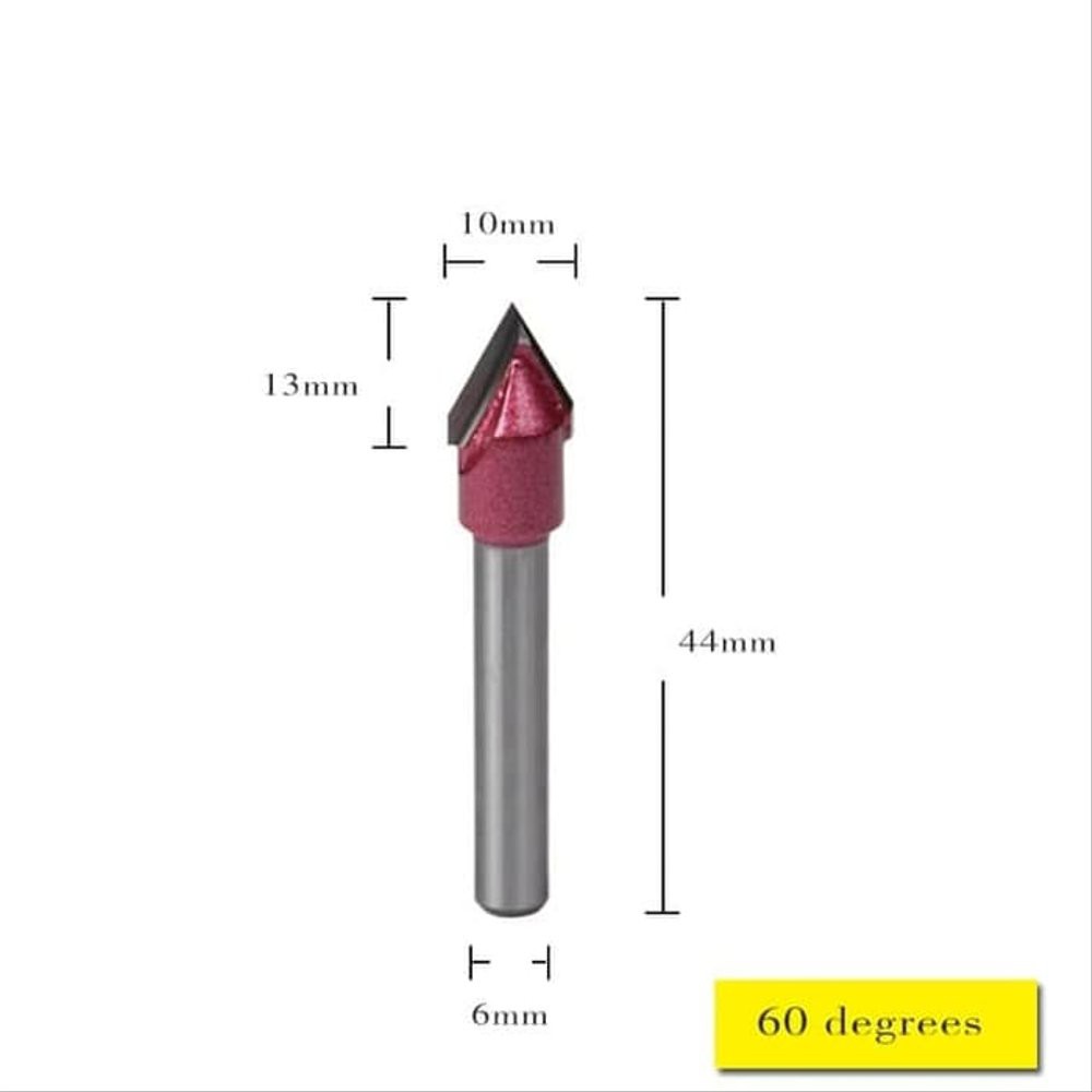 Jual mata profil router cnc V groove 60 derajat 6 x 10mm mata profil ...