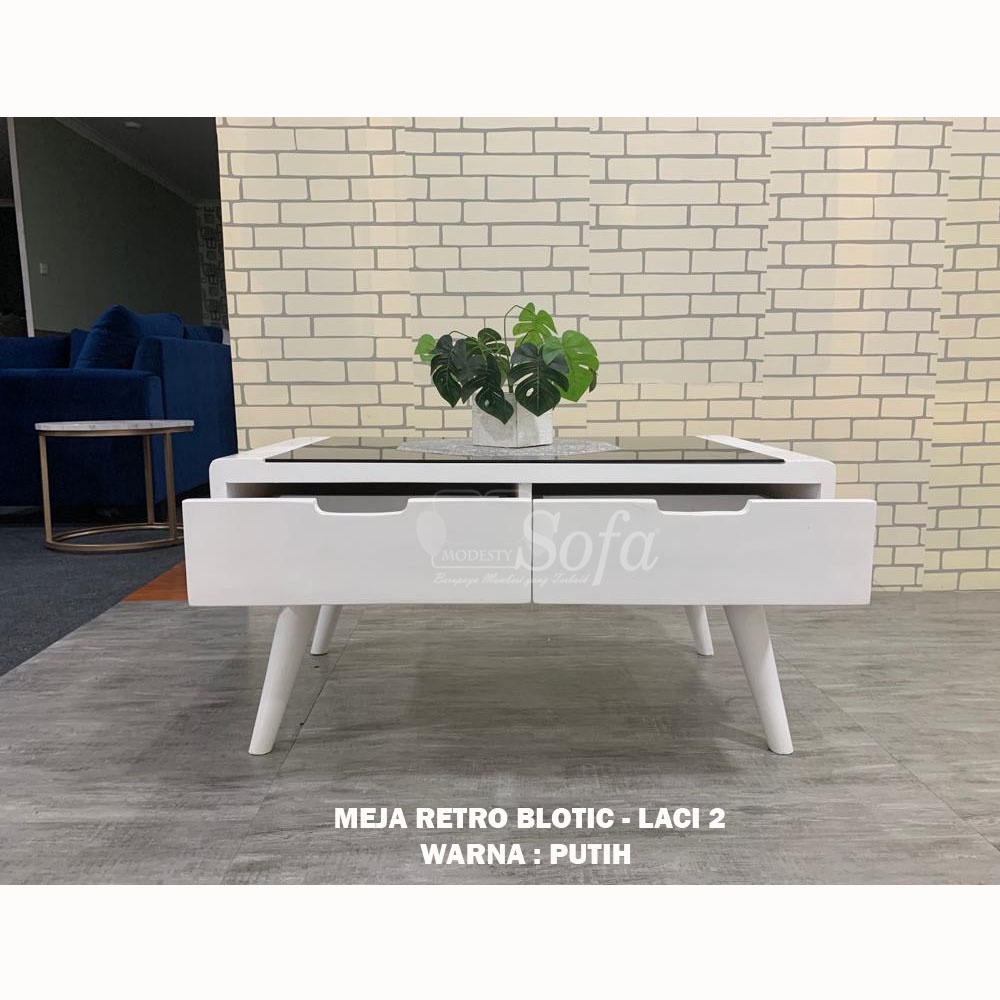 Jual Meja Tamu Retro Blotic Laci 2 Modesty | Shopee Indonesia