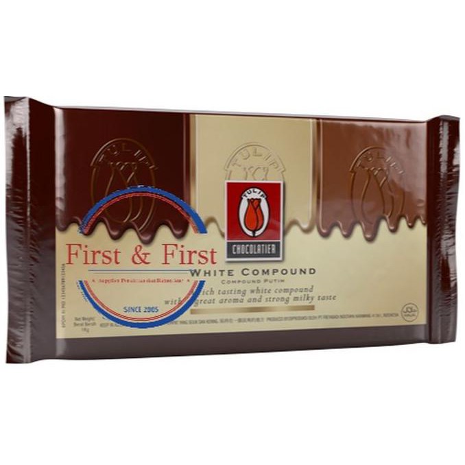 Jual BAHAN KUE COKLAT TULIP WHITE CHOCOLATE COMPOUND 1 KG PERISA ...