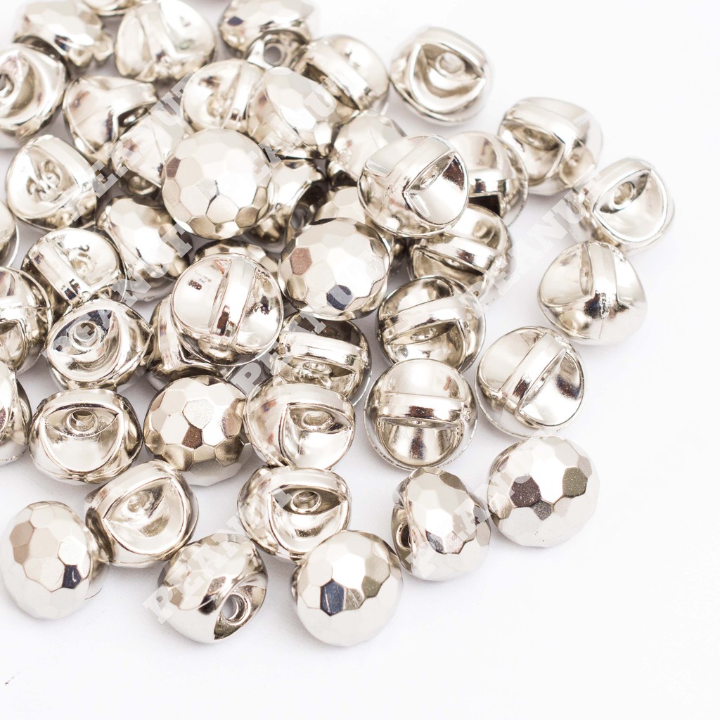Jual Kancing baju perak/silver jamur sarang lebah 1,2cm | Shopee Indonesia
