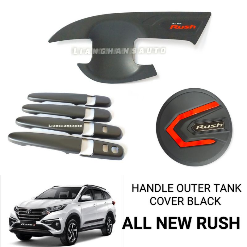 Jual PAKET HANDLE OUTER TANK COVER ALL NEW RUSH R-LINE HITAM | Shopee ...