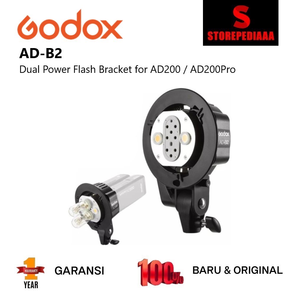 Jual Godox ADB2 Dual Power Flash Head Bracket for AD200 AD200Pro ADB2