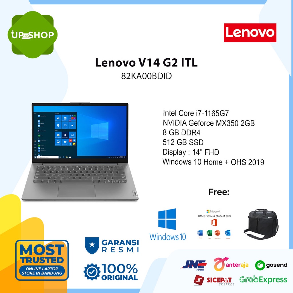 Jual Lenovo V14 G2 ITL BDID Intel i7-1165G7 8GB 512GB MX350 2GB W10 OHS ...