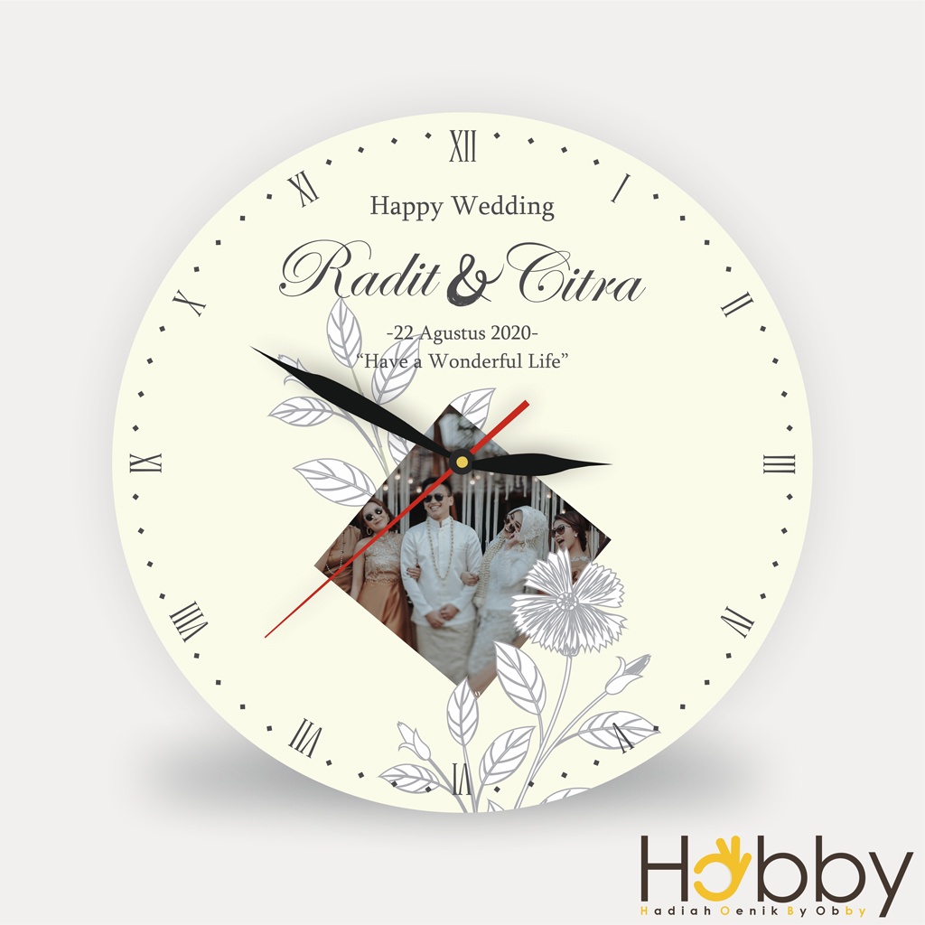 Jual JAM DINDING CUSTOM UNIK NAMA FOTO HADIAH GRADUATION KAYU KADO ...