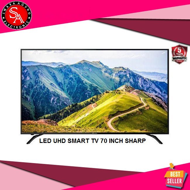 Jual Led UHD Smart TV 70 Inch Sharp Type: 4T-C70AH1X (Khusus Daerah