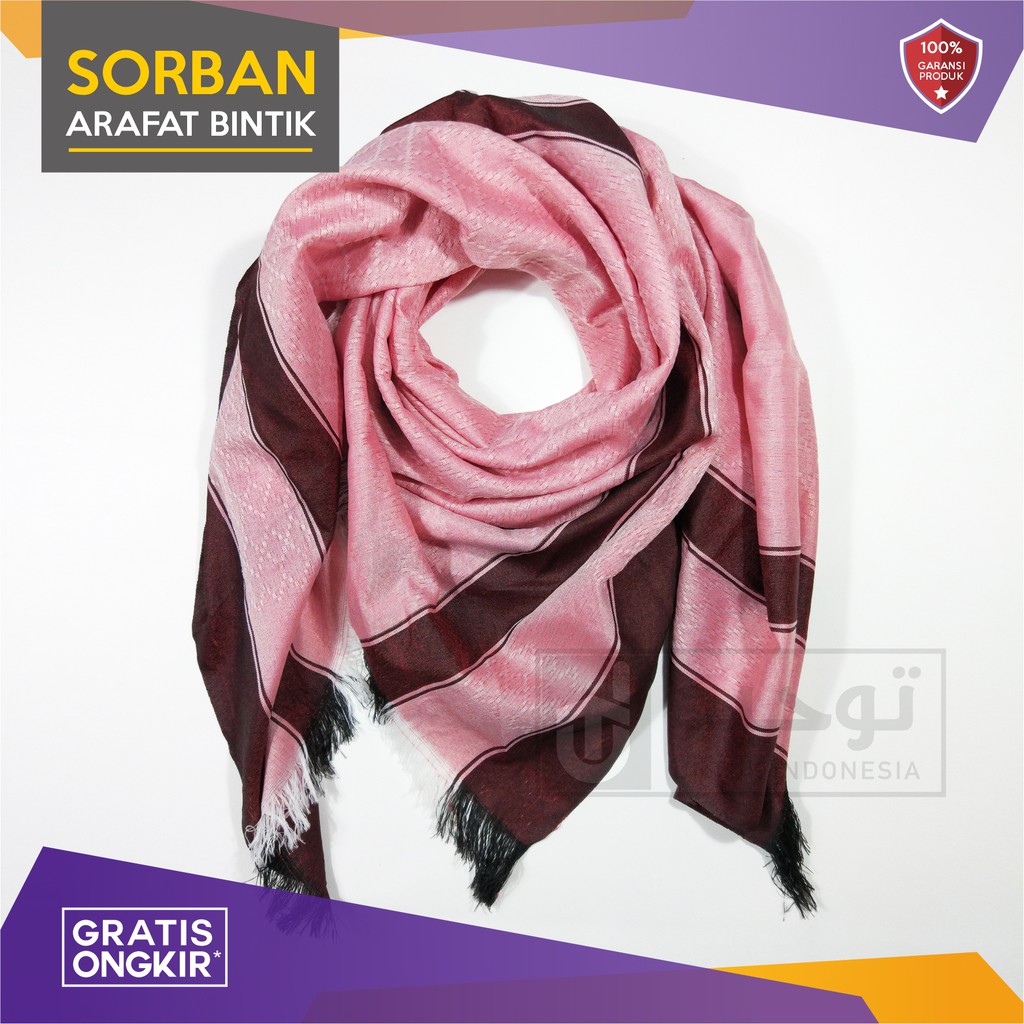 Jual Sorban Arafat Motif Bintik Surban Shemagh Almas Spesial Shopee Indonesia