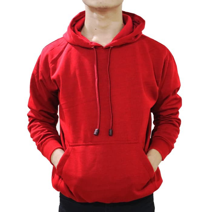 Jual Hoodie Jumper Jaket Polos Merah Maroon Pria Shopee Indonesia