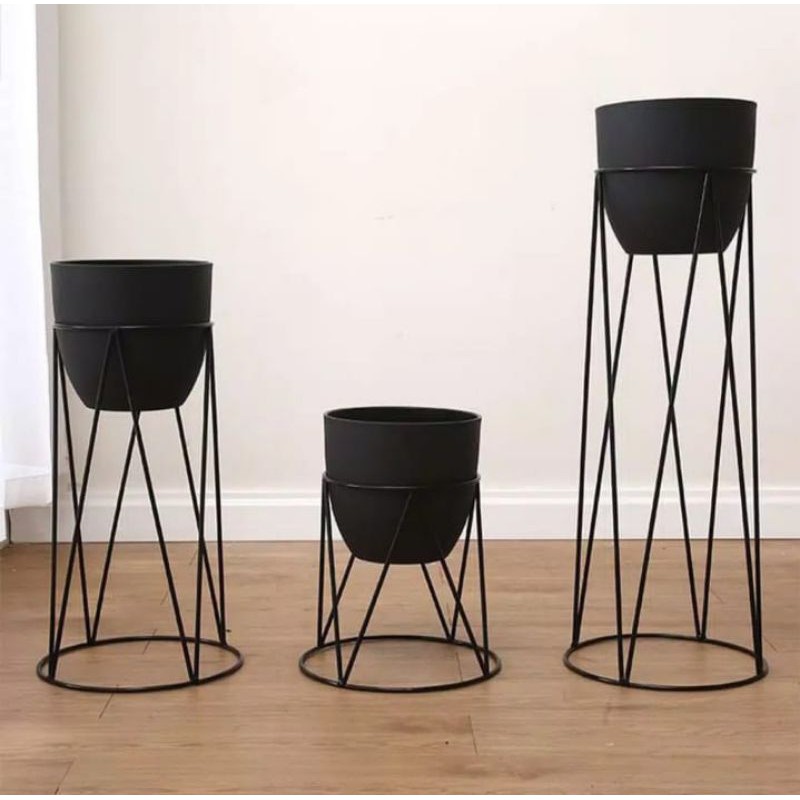 Jual Standing pot /Rak pot ,model kendang 1set isi 3pc. | Shopee Indonesia