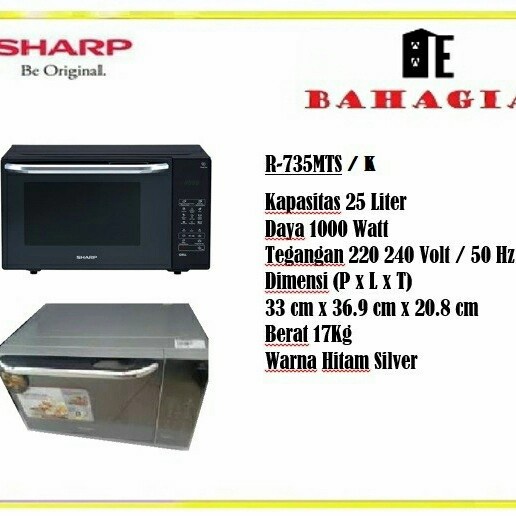 Jual sharp microwave grill R735MTK/S (HITAM/SILVER) Shopee Indonesia