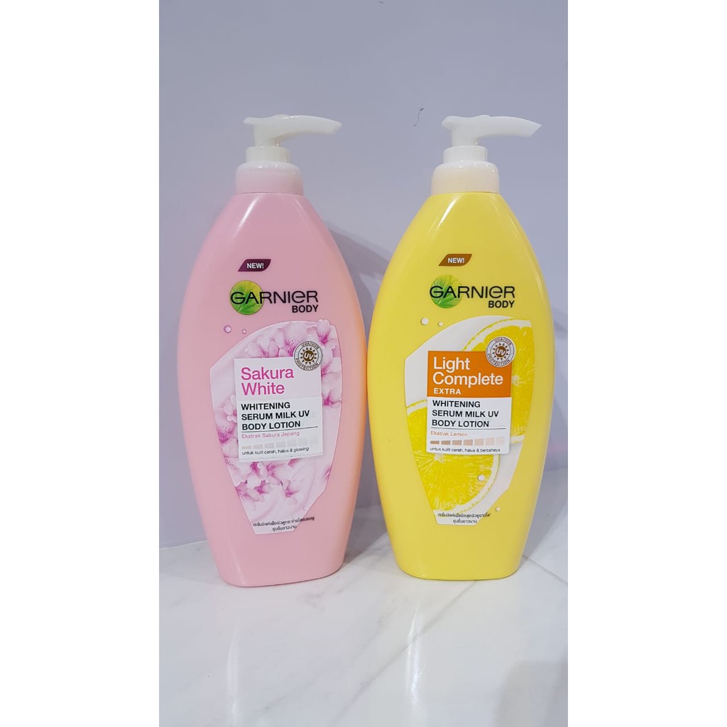 Jual Garnier Whitening Serum Milk UV Body Serum Lotion 400ml Shopee