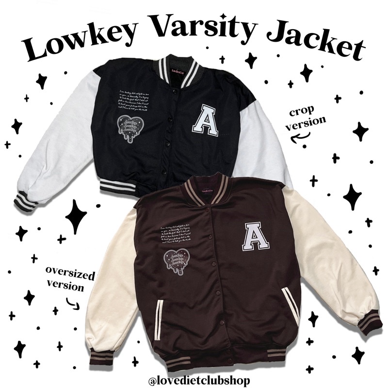 Jual lowkey Varsity Jacket | jaket varsity | jaket y2k | Shopee Indonesia