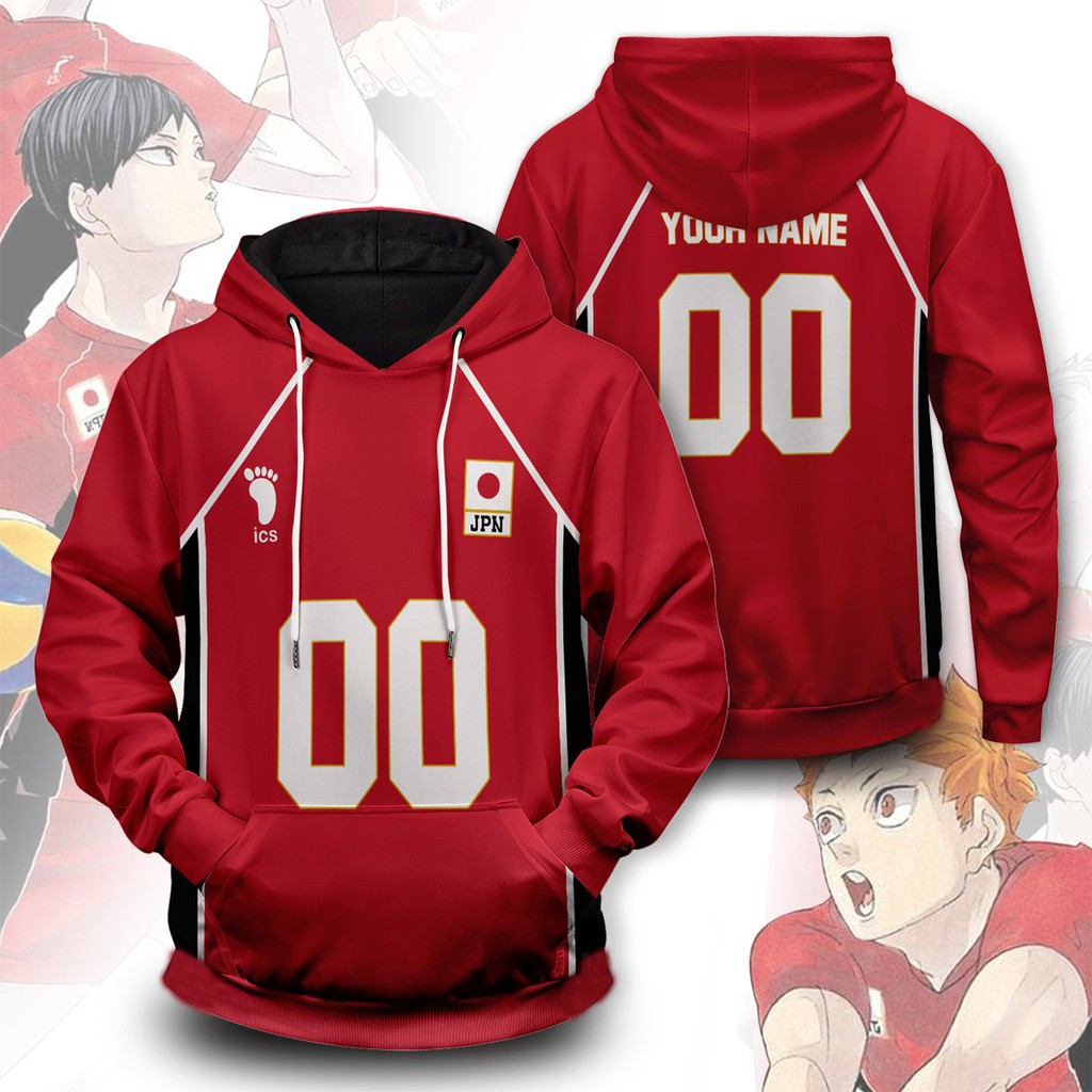 Jual baju Jaket Hoodie Anime Haikyuu Japan Jepang Timnas Volleyball