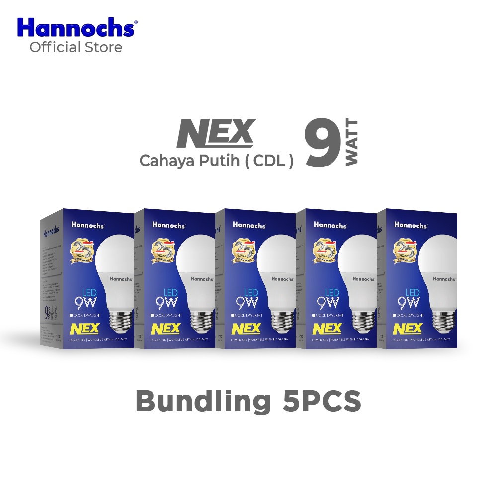 Jual Hannochs Lampu Bohlam LED NEX 9W Cahaya Putih Paket Isi 5pcs ...