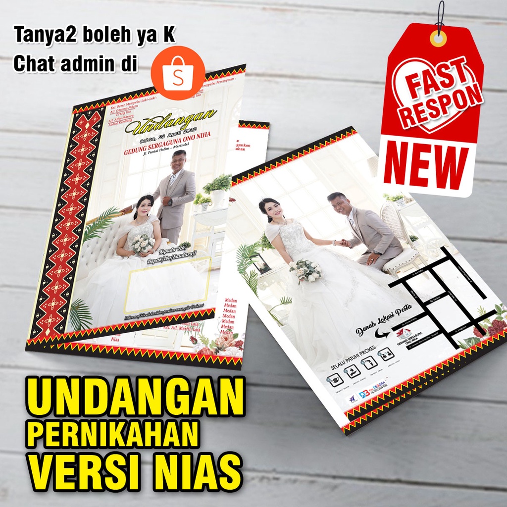 Jual UNDANGAN ADAT NIAS MOTIF ULOS BISA TAMBAH FOTO & BARCODE | Shopee
