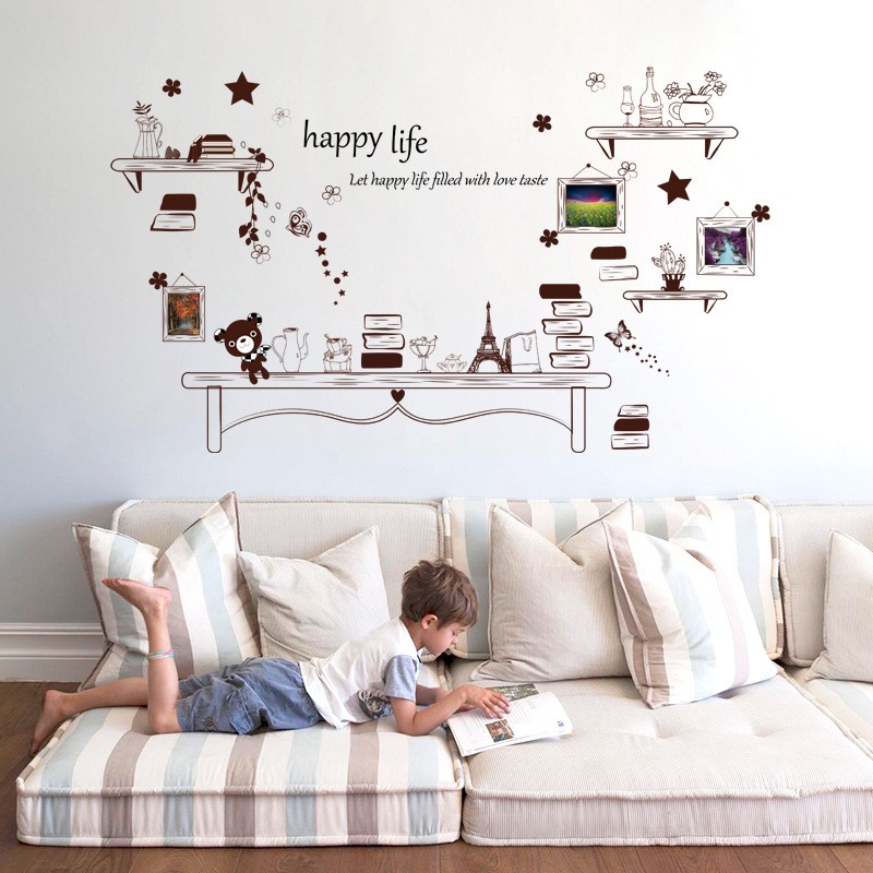 Jual RELIZA WALLSTICKER 60X90 HAPPY LIFE SK9031 WALL STICKER DINDING ...