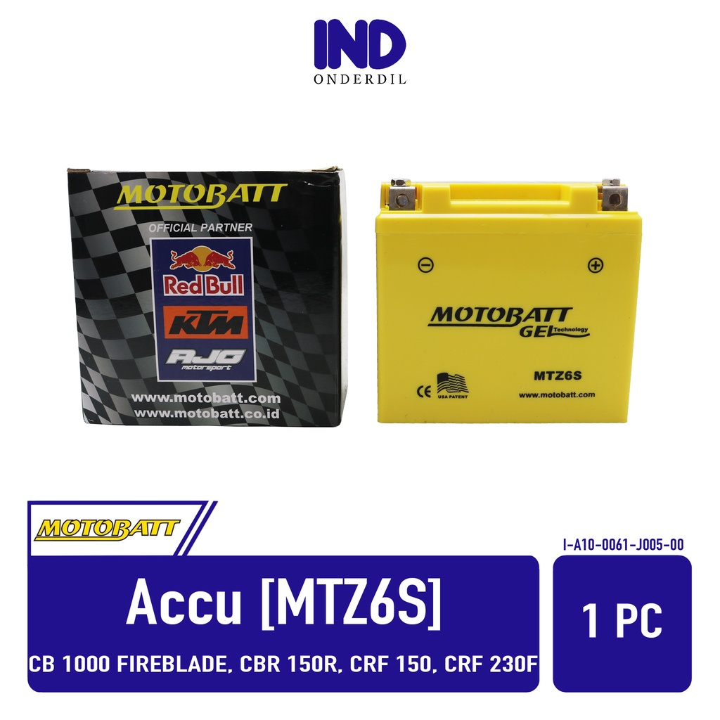 Jual Aki-Accu-Acu Battery-Batre Kering-Gel Merk Motobatt MTZ6S 5 aH-5aH