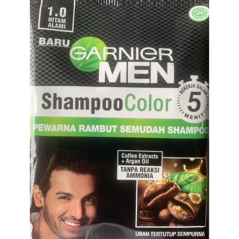 Jual Garnier Men Shampoo Color Sachet Pewarna Rambut Hitam Shopee