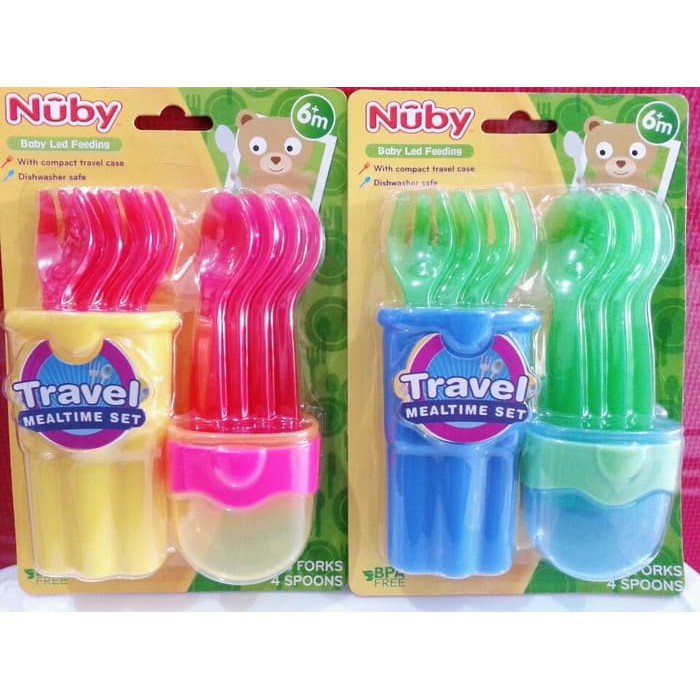 Jual TIMEPUBS Nuby Travel Mealtime Set cutlery trave set Shopee Indonesia