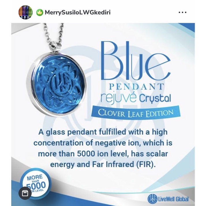 Blue pendant on sale rejuve crystal