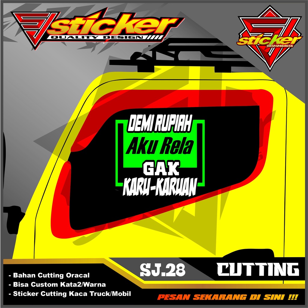 Jual SJ28 Cutting sticker kata kata untuk kaca pintu kabin truk, mobil ...