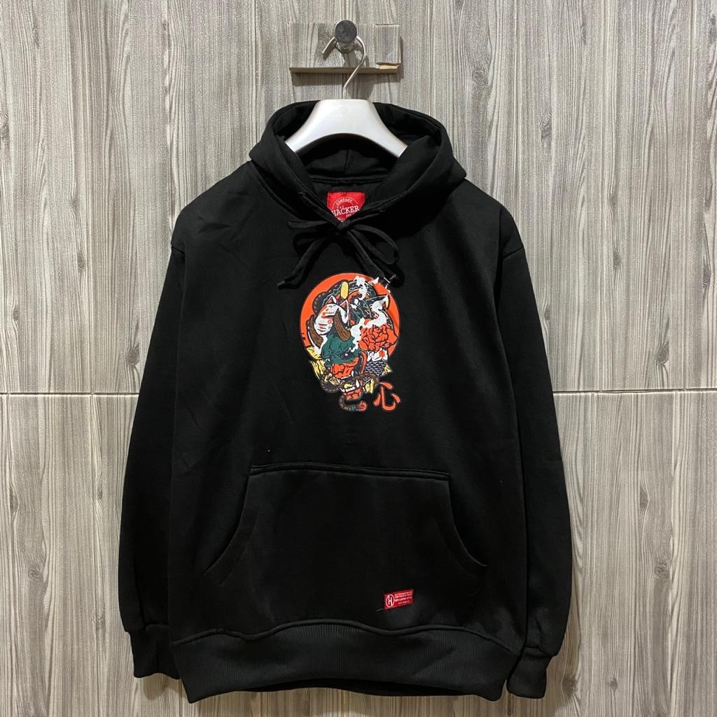 Jual Sweater Hoodie Pria Original HACKER Black Simple Edition free ...