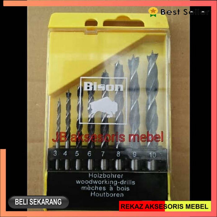 Jual Mata Bor Besi Kayu Set Pcs Merk Bison Mata Bor Besi Perset Bj Shopee Indonesia