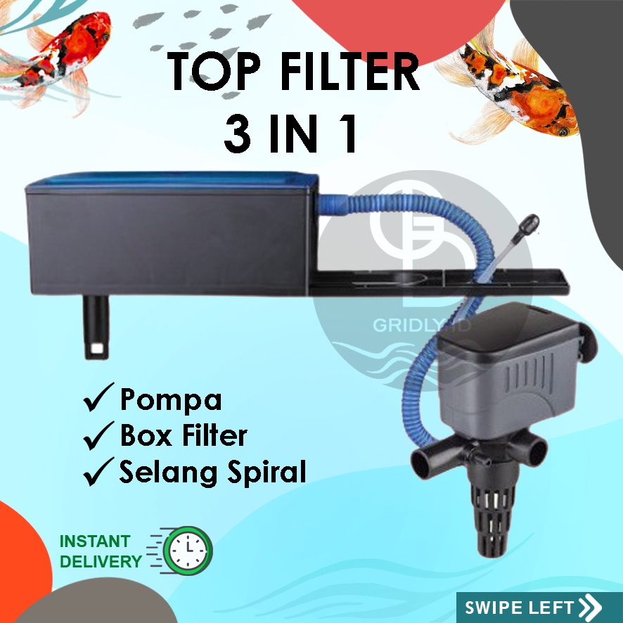 Jual PROMO PAKET LENGKAP TOP FILTER ATAS AQUARIUM 30-40-50-60 CM ...