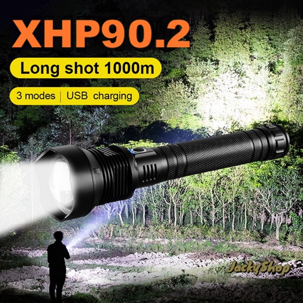 Jual Xhp90 Senter LED Super Terang Strongest Xlamp XHP90 dengan 2x18650 ...
