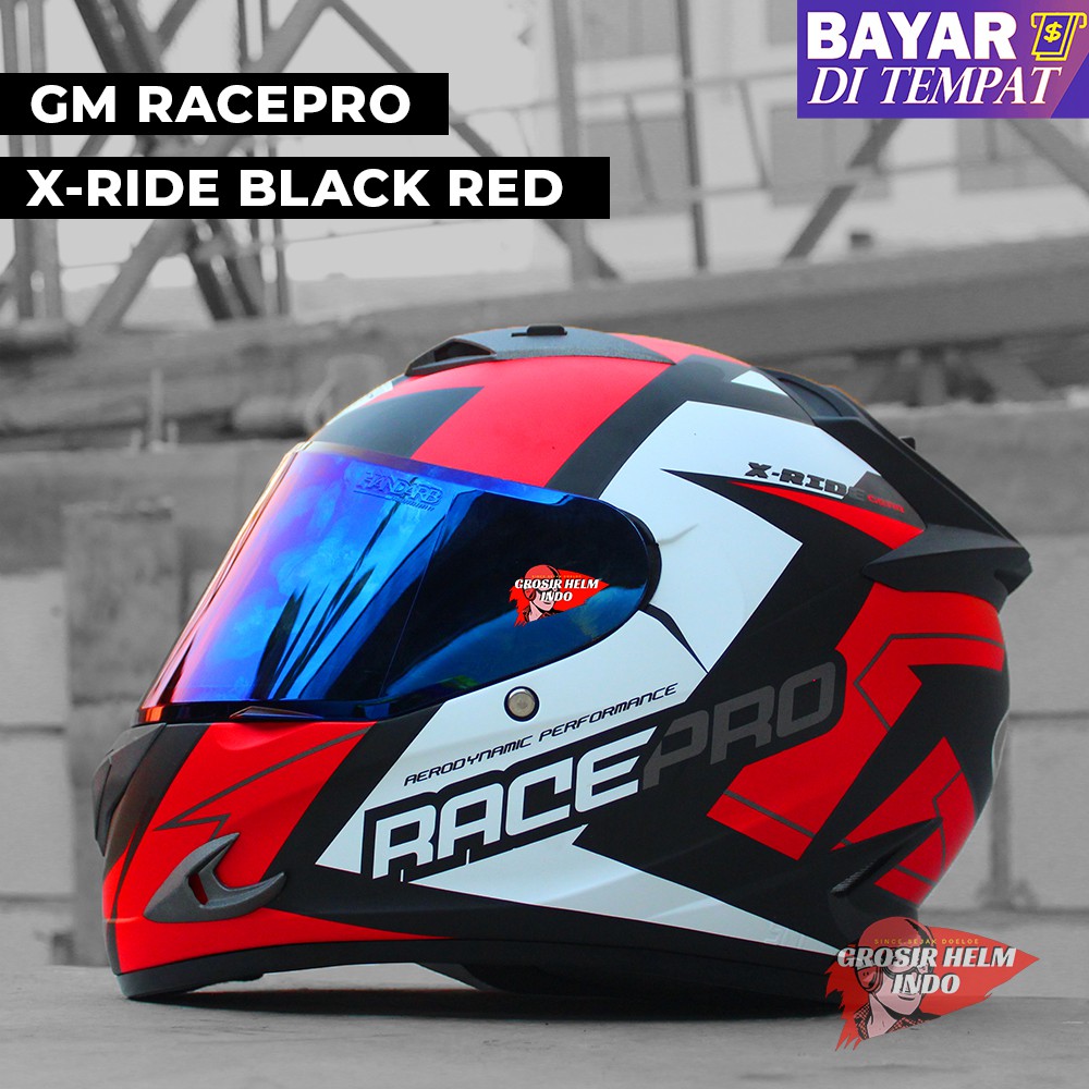 Jual Helm Gm Race Pro Black Red Doff Original Gm Racer X Red Doff Shopee Indonesia