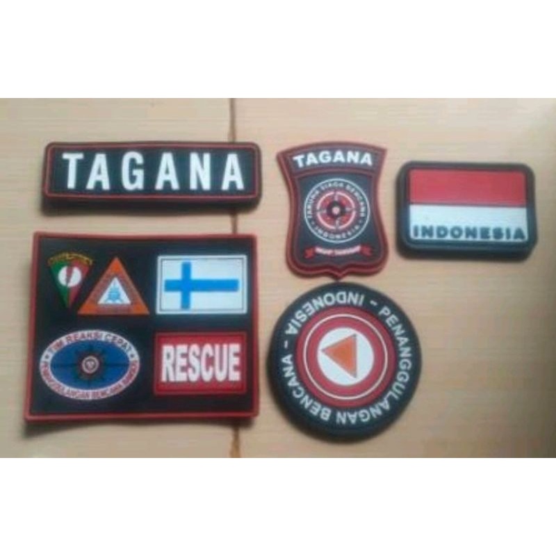 Jual Patch Rubber Logo Tagana Satu Set 5 Logo Taruna Siaga Bencana