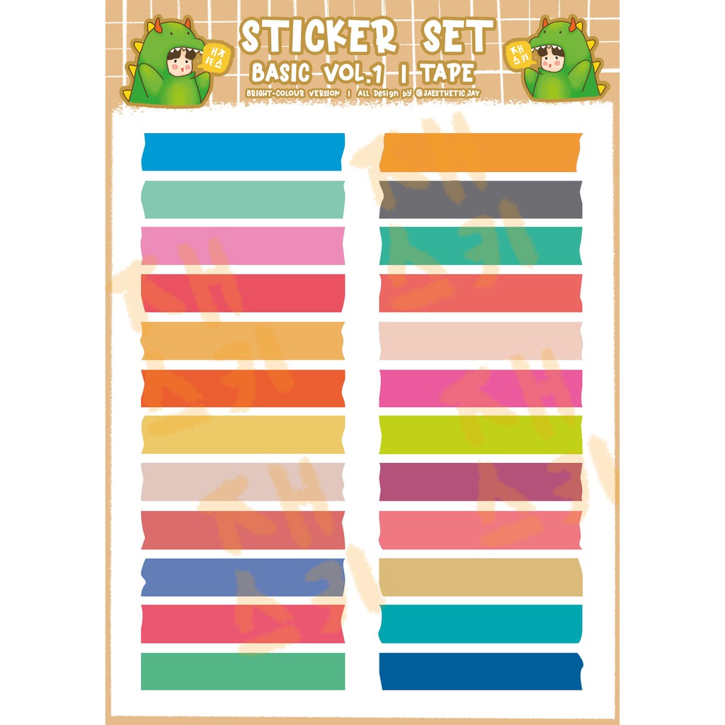 Jual STICKER SET | BASIC VOL. 1 | TAPE | Shopee Indonesia
