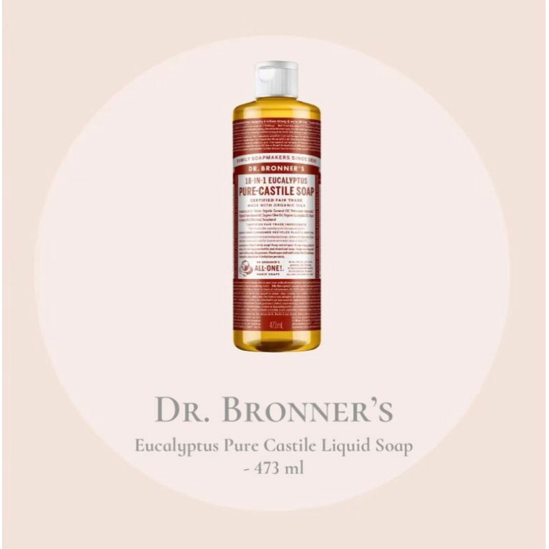 Jual DR. BRONNER'S Eucalyptus Pure Castile Liquid Soap 473ml Shopee