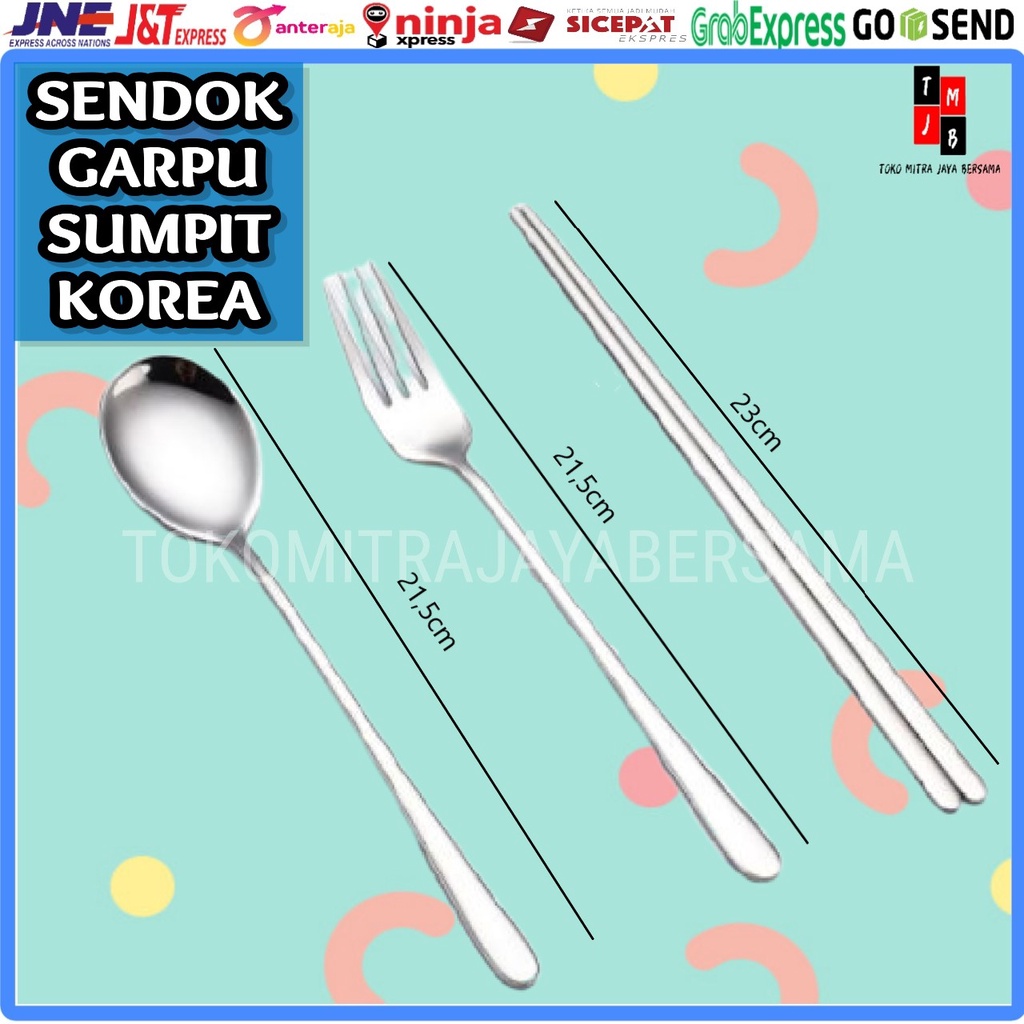 Jual Sendok Garpu Sumpit Korea Alat Makan Sujeo Korean Premium