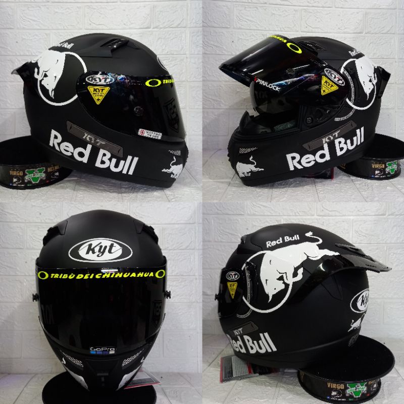 Helm full store face red bull