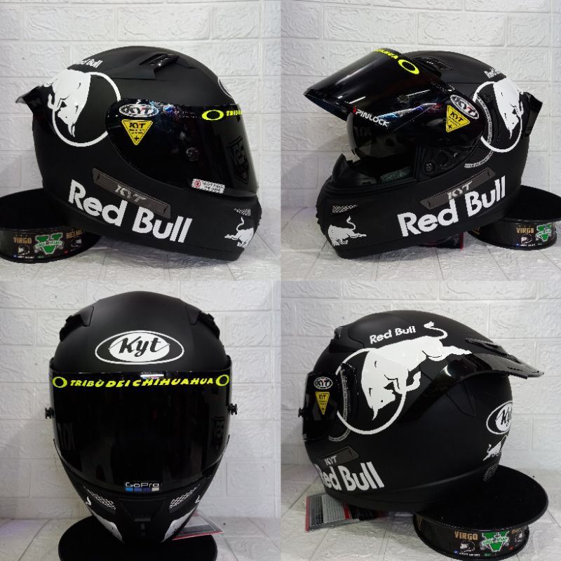 Helm full store face red bull