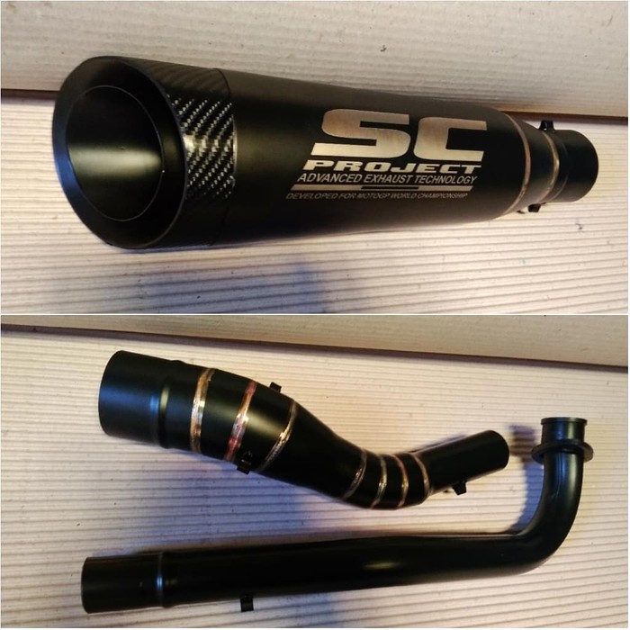 Jual Knalpot Racing SC Project black doff Fulsystem untuk Vixion new ...